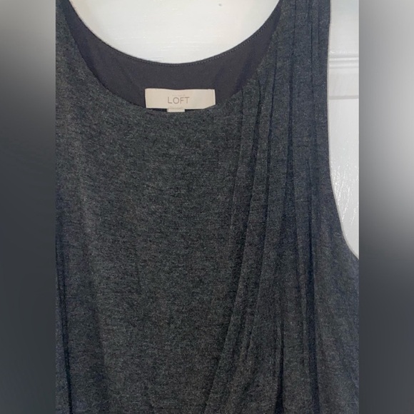 LOFT Dark Gray Blouson Maxi Dress Size Small - Picture 2 of 12